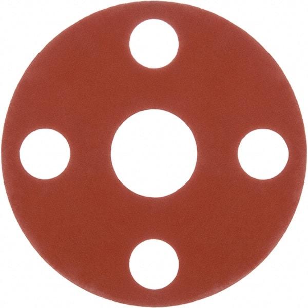 Value Collection - 6" Pipe, 6-5/8" ID x 11" OD Flange Gasket - Silicone Rubber, Red, 1/8" Thick - Apex Tool & Supply
