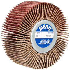 Norton - 3" Diam x 1" Face Width, Coarse Aluminum Oxide Coated Mounted Flap Wheel - Apex Tool & Supply
