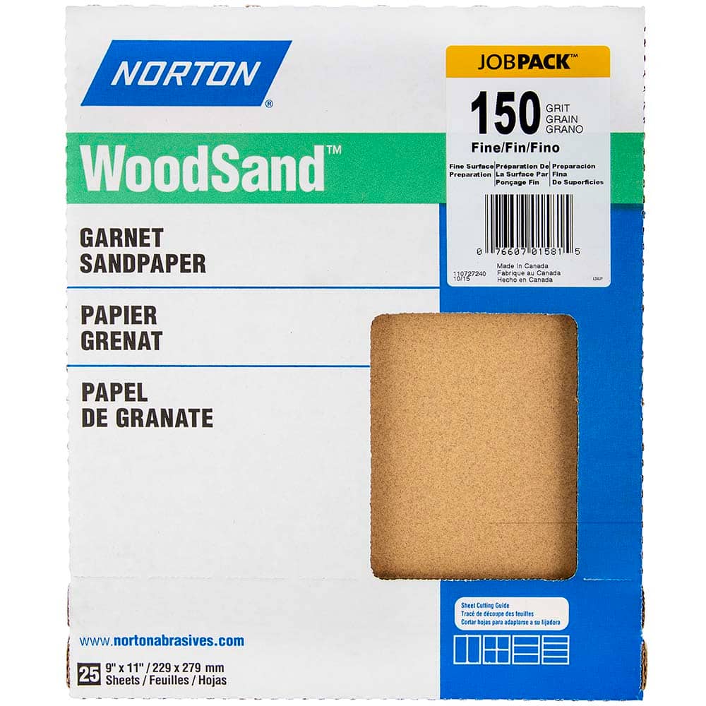 Norton - Sanding Sheets Abrasive Material: Garnet Grade: Fine - Apex Tool & Supply
