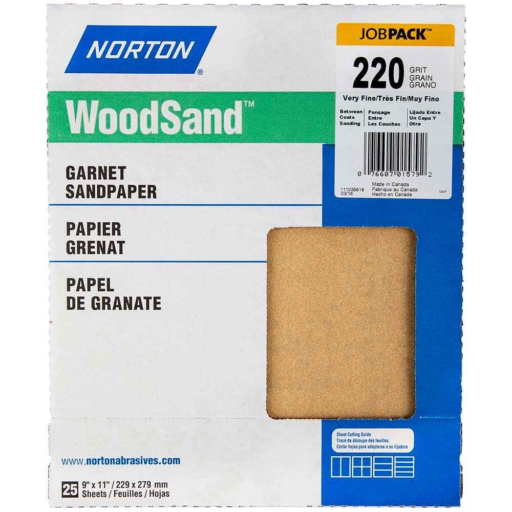 Norton - Sanding Sheets Abrasive Material: Garnet Grade: Very Fine - Apex Tool & Supply
