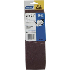 Norton - 3" Wide x 21" OAL, 50 Grit, Aluminum Oxide Abrasive Belt - Apex Tool & Supply