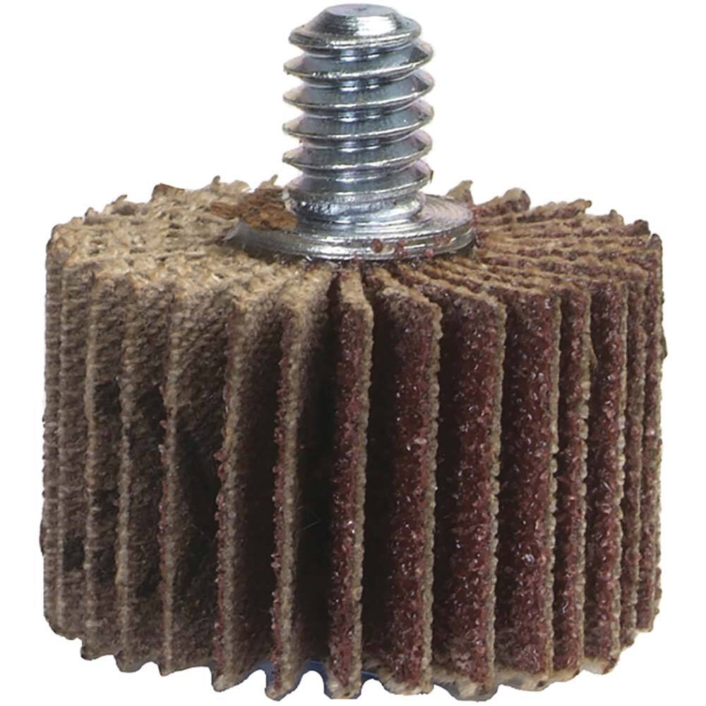 Norton - 1" Diam x 1" Face Width, Coarse Aluminum Oxide Coated Mounted Flap Wheel - Apex Tool & Supply