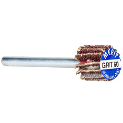 Norton - 3/8" Diam x 3/8" Face Width, Coarse Aluminum Oxide Coated Mounted Flap Wheel - Apex Tool & Supply