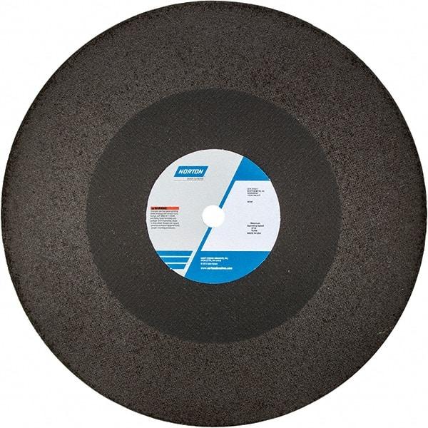 Norton - 20" 24 Grit Aluminum Oxide Cutoff Wheel - 3/16" Thick, 1" Arbor, 2,710 Max RPM, Use with Chop Saws - Apex Tool & Supply