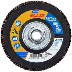 Norton - 5" 60 Grit 5/8-11 Center Hole Type 27 Ceramic Alumina Flap Disc - Apex Tool & Supply