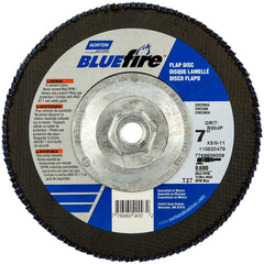 Norton - 7" 80 Grit 5/8-11 Center Hole Type 27 Zirconia Alumina Flap Disc - Apex Tool & Supply