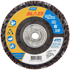 Norton - 6" 40 Grit 5/8-11 Center Hole Type 27 Ceramic Alumina Flap Disc - Apex Tool & Supply
