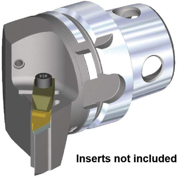 Kennametal - Left Hand Cut, Size KM4X63, VCGR160408 & VPGR332 Insert Compatiblity, External Modular Turning & Profiling Cutting Unit Head - 43mm Ctr to Cutting Edge, 70mm Head Length, Through Coolant, Series Top Notch - Apex Tool & Supply