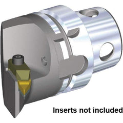 Kennametal - Right Hand Cut, Size KM4X63, VCGR160408 & VPGR332 Insert Compatiblity, Internal Modular Turning & Profiling Cutting Unit Head - 43mm Ctr to Cutting Edge, 70mm Head Length, Through Coolant, Series Top Notch - Apex Tool & Supply