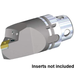 Kennametal - Left Hand Cut, Size KM4X63, DN.. 150608 & DN.. 442 Insert Compatiblity, External Modular Turning & Profiling Cutting Unit Head - 115mm Head Length, Through Coolant, Series KM4X - Apex Tool & Supply