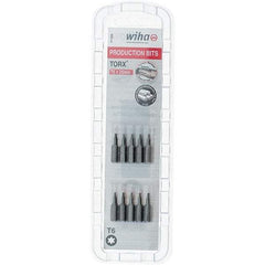Wiha - 1/4" Drive T6 Torx Screwdriver Bit - 1" OAL, Insert Bit - Apex Tool & Supply