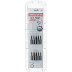 Wiha - 1/4" Drive T10 Torx Screwdriver Bit - 1" OAL, Insert Bit - Apex Tool & Supply
