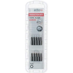 Wiha - 1/4" Drive T25 Torx Screwdriver Bit - 1" OAL, Insert Bit - Apex Tool & Supply