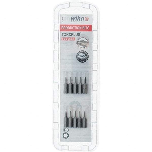 Wiha - 1/4" Drive IP3 Torx Plus Screwdriver Bit - 1" OAL, Insert Bit - Apex Tool & Supply