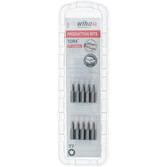 Wiha - 1/4" Drive T7 Torx Screwdriver Bit - 1" OAL, Insert Bit - Apex Tool & Supply