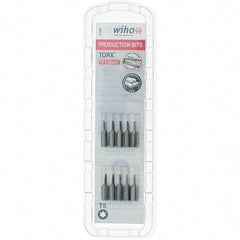 Wiha - 1/4" Drive T5 Torx Screwdriver Bit - 1" OAL, Insert Bit - Apex Tool & Supply