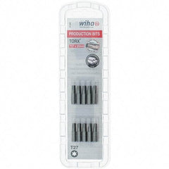 Wiha - 1/4" Drive T27 Torx Screwdriver Bit - 1" OAL, Insert Bit - Apex Tool & Supply