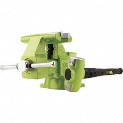 Wilton - 6-1/2" Jaw Width x 5-1/2" Jaw Opening Capacity, 3-13/16" Throat Depth, Bench & Pipe Combination Vise - 1/8 to 2-1/2" Pipe Capacity, Swivel Base, Bolt Down Attachment, Iron - Apex Tool & Supply