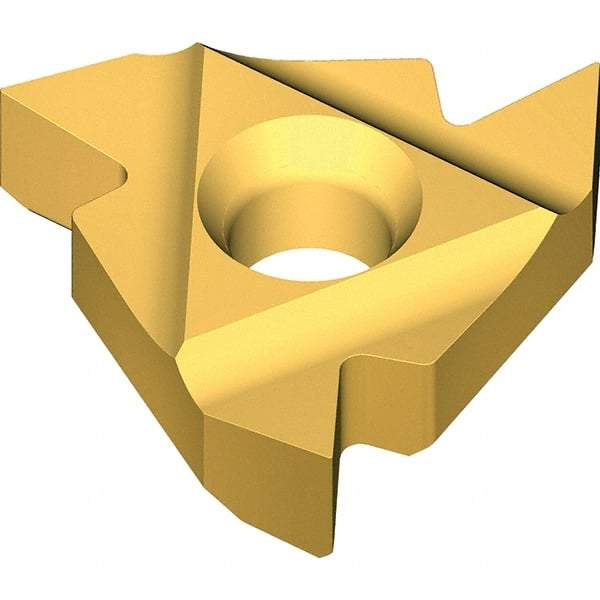 Vargus - 3EL External Left Hand 14 BSPT Laydown Threading Insert - Grade VKX, TiN Coated Carbide - Apex Tool & Supply