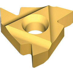 Vargus - 6.0KIL Internal Left Hand 14 NPTF Laydown Threading Insert - Grade VKX, TiN Coated Carbide, 6mm Inscribed Circle - Apex Tool & Supply
