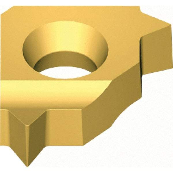 Vargus - 5LKIR Internal Right Hand MJ Laydown Threading Insert - Grade VKX, TiN Coated Carbide, 5mm Inscribed Circle - Apex Tool & Supply
