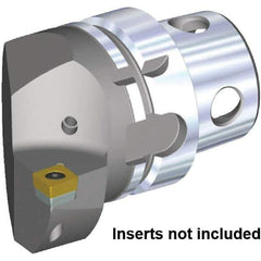 Kennametal - Insert Style CC.. 120408, CC.. 432, 70mm Head Length, Left Hand Cut, Internal/External Modular Threading Cutting Unit Head - System Size KM4X63, 43mm Center to Cutting Edge, Series KM4X - Apex Tool & Supply