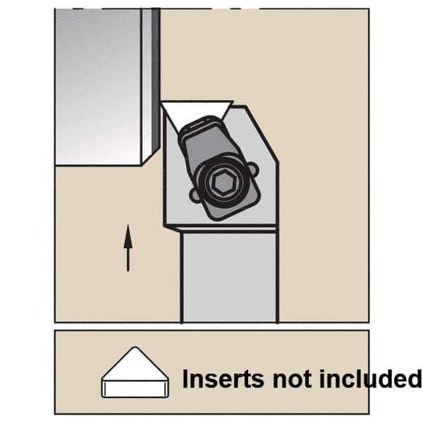 Kennametal - CTFN, Left Hand Cut, 0° Lead Angle, 25mm Shank Height x 25mm Shank Width, Negative Rake Indexable Turning Toolholder - 150mm OAL, TN.N 160408 Insert Compatibility, Series CTFN - Apex Tool & Supply