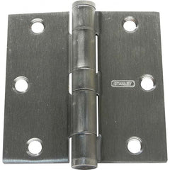 Stanley - 3-1/2" Long x 3-1/2" Wide Grade 1 Steel Full Mortise Commercial Hinge - Apex Tool & Supply