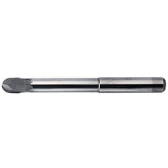Kennametal - 3mm Diam, 3mm LOC, 2 Flute Solid Carbide Ball End Mill - AlTiN Finish, Single End, 70mm OAL, 6mm Shank Diam, Ball Flute - Apex Tool & Supply