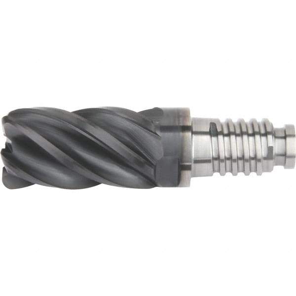 Kennametal - 32" Diam, 48mm LOC, 5 Flute 5mm Corner Radius End Mill Head - Solid Carbide, AlTiN Finish, Duo-Lock 32 Connection, Spiral Flute, 39° Helix - Apex Tool & Supply