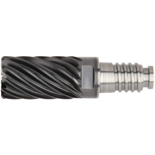 Kennametal - 25" Diam, 37.5mm LOC, 19 Flute 5mm Corner Radius End Mill Head - Solid Carbide, AlTiN Finish, Duo-Lock 25 Connection, Spiral Flute, 36° Helix - Apex Tool & Supply