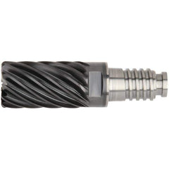 Kennametal - 25" Diam, 37.5mm LOC, 19 Flute 5mm Corner Radius End Mill Head - Solid Carbide, AlTiN Finish, Duo-Lock 25 Connection, Spiral Flute, 36° Helix - Apex Tool & Supply