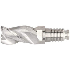 Kennametal - 20" Diam, 30mm LOC, 3 Flute 5mm Corner Radius End Mill Head - Solid Carbide, Uncoated, Duo-Lock 20 Connection, Spiral Flute, 38° Helix, Centercutting - Apex Tool & Supply