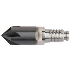 Kennametal - 12mm Diam, 3mm LOC, 5mm Chamfer Width, 5 Flute 60° Corner Chamfer - Solid Carbide, AlTiN Finish, Duo-Lock 12 Connection, Spiral Flute, 0° Helix - Apex Tool & Supply
