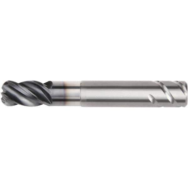 Kennametal - 25mm, 4 Flute, Single End, Solid Carbide, 6mm Corner Radius End Mill - 135mm OAL, 38° Helix, Right Hand Flute, 37.5mm LOC, Right Hand Cut, 75mm Extended Reach - Apex Tool & Supply