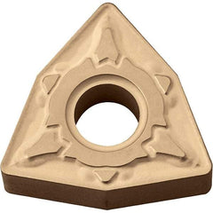 Kyocera - WNMG433 GT Grade CA025P Carbide Turning Insert - TiCN/Al2O3/TiN Finish, 80° Trigon, 1/2" Inscr Circle, 3/16" Thick, 3/64" Corner Radius - Apex Tool & Supply
