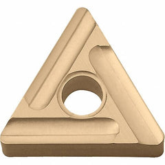 Kyocera - TNMG331 ST Grade CA025P Carbide Turning Insert - TiCN/Al2O3/TiN Finish, 60° Triangle, 3/8" Inscr Circle, 3/16" Thick, 1/64" Corner Radius - Apex Tool & Supply