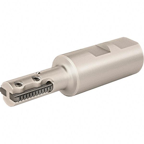 Vargus - 30mm Cut Diam, 80mm Max Hole Depth, 25mm Shank Diam, Internal/External Indexable Thread Mill - Insert Style R25, 4 Inserts, Toolholder Style RTMC, 140mm OAL - Apex Tool & Supply