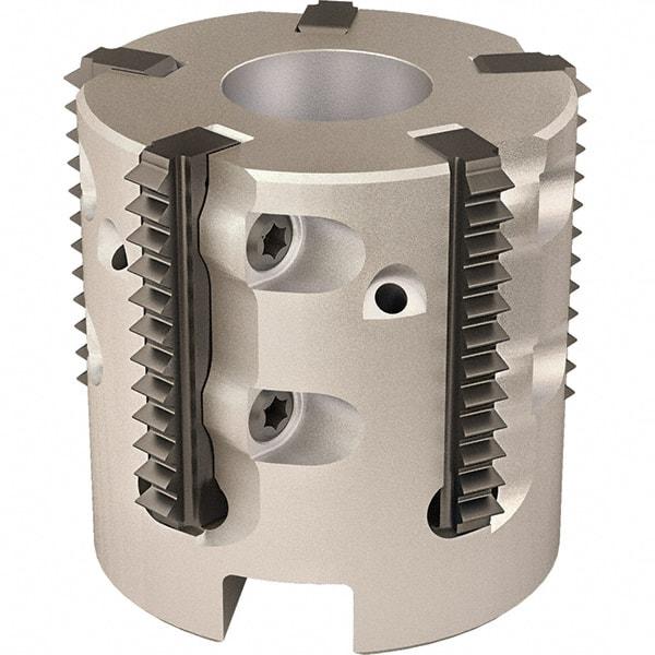 Vargus - 44mm Cut Diam, 200mm Max Hole Depth, 22mm Shank Diam, Internal/External Indexable Thread Mill - Insert Style R25, 6 Inserts, Toolholder Style RTMC-D, 38mm OAL - Apex Tool & Supply