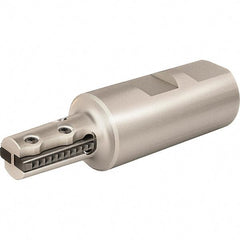 Vargus - 28.4mm Cut Diam, 43mm Max Hole Depth, 25mm Shank Diam, Internal/External Indexable Thread Mill - Insert Style R25, 4 Inserts, Toolholder Style RTMNC, 103mm OAL - Apex Tool & Supply