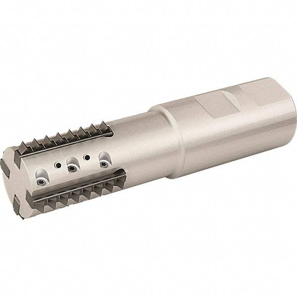 Vargus - 24.5mm Cut Diam, 43mm Max Hole Depth, 25mm Shank Diam, Internal/External Indexable Thread Mill - Insert Style R41, 2 Inserts, Toolholder Style RTMC, 104mm OAL - Apex Tool & Supply