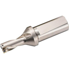 Kyocera - 2-1/4" Max Drill Depth, 2xD, 1-1/8" Diam, Indexable Insert Drill - 2 Inserts, 1-1/4" Shank Diam, Weldon Shank - Apex Tool & Supply
