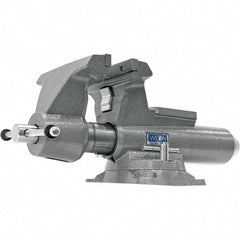 Wilton - 10" Jaw Width, 12" Opening Capacity, 5-1/4" Throat Depth, Iron Swivel Bench Vise - Double Lockdown Base Attachment, Anvil, 28-45/64" Long x 12-39/64" Wide x 11-51/64" High - Apex Tool & Supply
