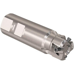 Seco - 32mm Cut Diam, 12mm Max Depth of Cut, 32mm Shank Diam, 110mm OAL, Indexable Square Shoulder Slot Milling End Mill - LOEX12 Inserts, Weldon Shank, 90° Lead Angle, Through Coolant, Series 217.94-12 - Apex Tool & Supply