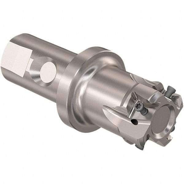 Seco - 40mm Cut Diam, 12mm Max Depth of Cut, 32mm Shank Diam, 120mm OAL, Indexable Square Shoulder Slot Milling End Mill - LOEX12 Inserts, Weldon Shank, 90° Lead Angle, Through Coolant, Series 217.94-12 - Apex Tool & Supply