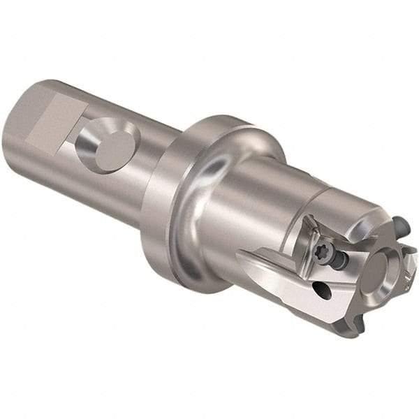 Seco - 32mm Cut Diam, 12mm Max Depth of Cut, 25mm Shank Diam, 110mm OAL, Indexable Square Shoulder Slot Milling End Mill - LOEX12 Inserts, Weldon Shank, 90° Lead Angle, Through Coolant, Series 217.94-12 - Apex Tool & Supply