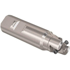 Seco - 1" Cut Diam, 12mm Max Depth of Cut, 1" Shank Diam, 4" OAL, Indexable Square Shoulder Slot Milling End Mill - LOEX12 Inserts, Weldon Shank, 90° Lead Angle, Through Coolant, Series 217.94-12 - Apex Tool & Supply