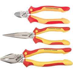 Wiha - Plier Sets Set Type: Cutting Pliers; Insulated Pliers; Wire Stripper Number of Pieces: 3 - Apex Tool & Supply