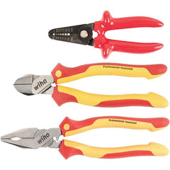 Wiha - Plier Sets Set Type: Cutting Pliers; Insulated Pliers; Wire Stripper Number of Pieces: 3 - Apex Tool & Supply