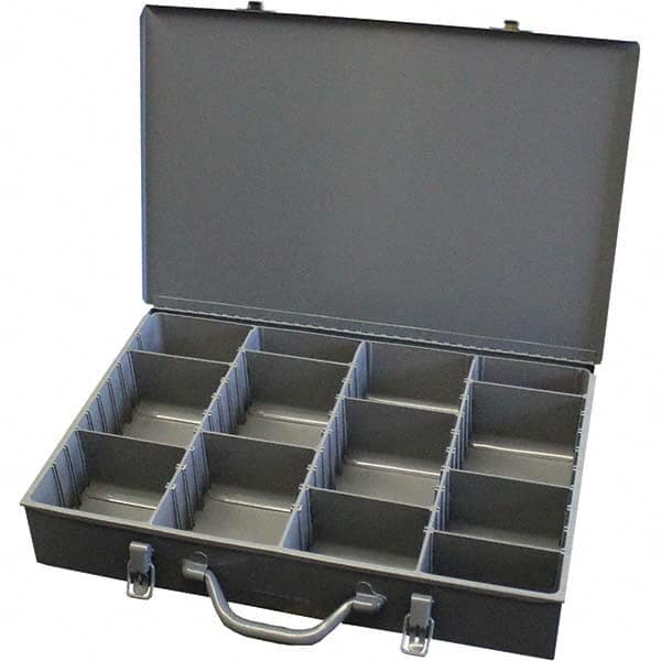 Durham - Adjustable Compartment Gray Small Parts Compartment Box - Apex Tool & Supply